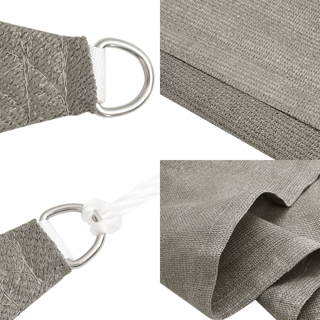 Para-sol estilo vela triangular 160g/m² 5x5x5m PEAD cinza-claro