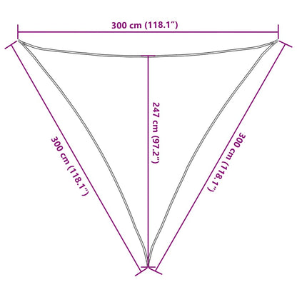 Para-sol estilo vela triangular 160 g/m² 3x3x3 m PEAD areia