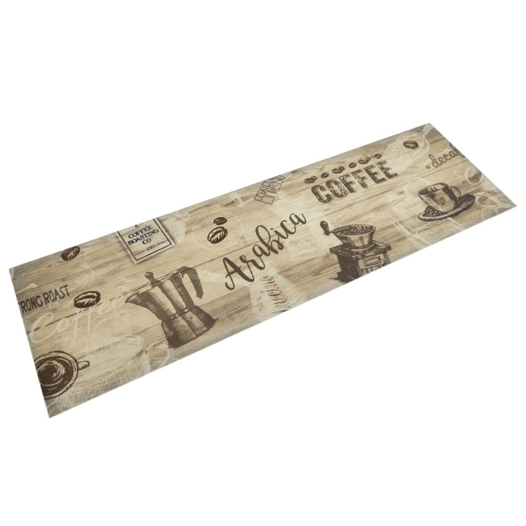 Tapete de cozinha lavável 45x150 cm veludo padrão café castanho