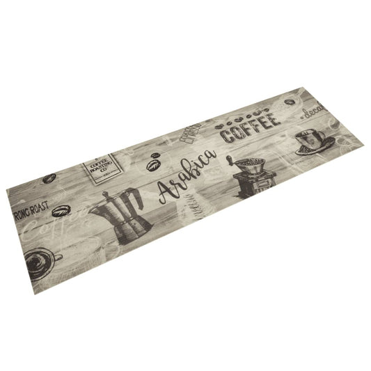 Tapete de cozinha lavável 45x150 cm veludo padrão café cinzento
