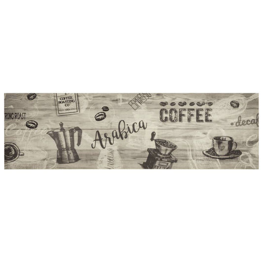 Tapete de cozinha lavável 45x150 cm veludo padrão café cinzento