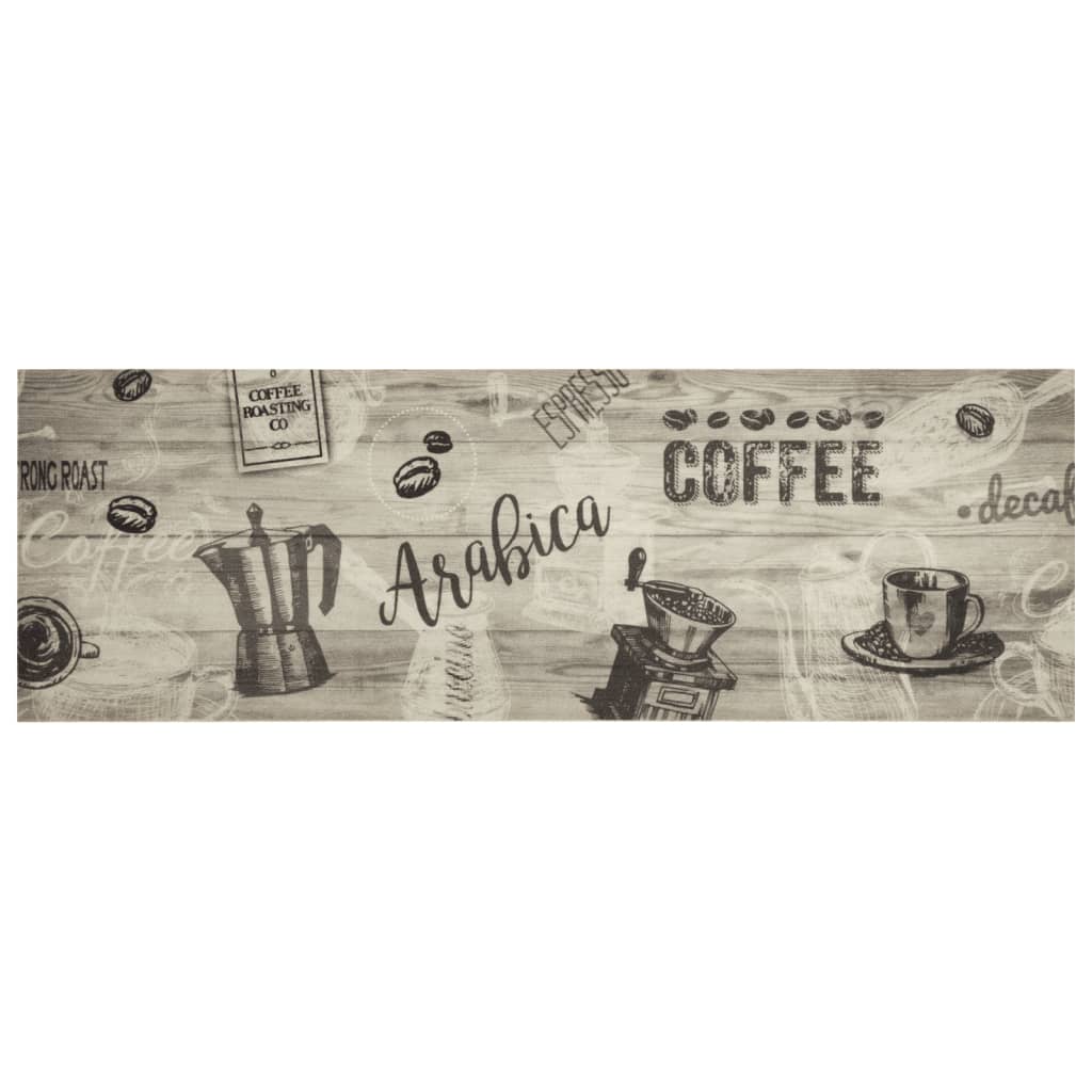 Tapete de cozinha lavável 60x180 cm veludo padrão café cinzento