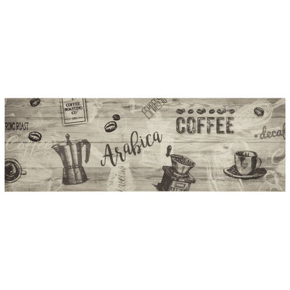 Tapete de cozinha lavável 60x180 cm veludo padrão café cinzento