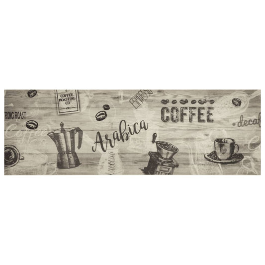 Tapete de cozinha lavável 60x180 cm veludo padrão café cinzento
