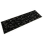 Tapete de cozinha lavável 45x150 cm veludo padrão morning preto