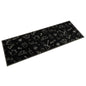Tapete de cozinha lavável 60x180 cm veludo padrão morning preto