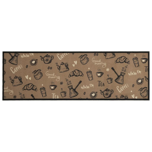 Tapete cozinha lavável 60x180 cm veludo padrão morning castanho