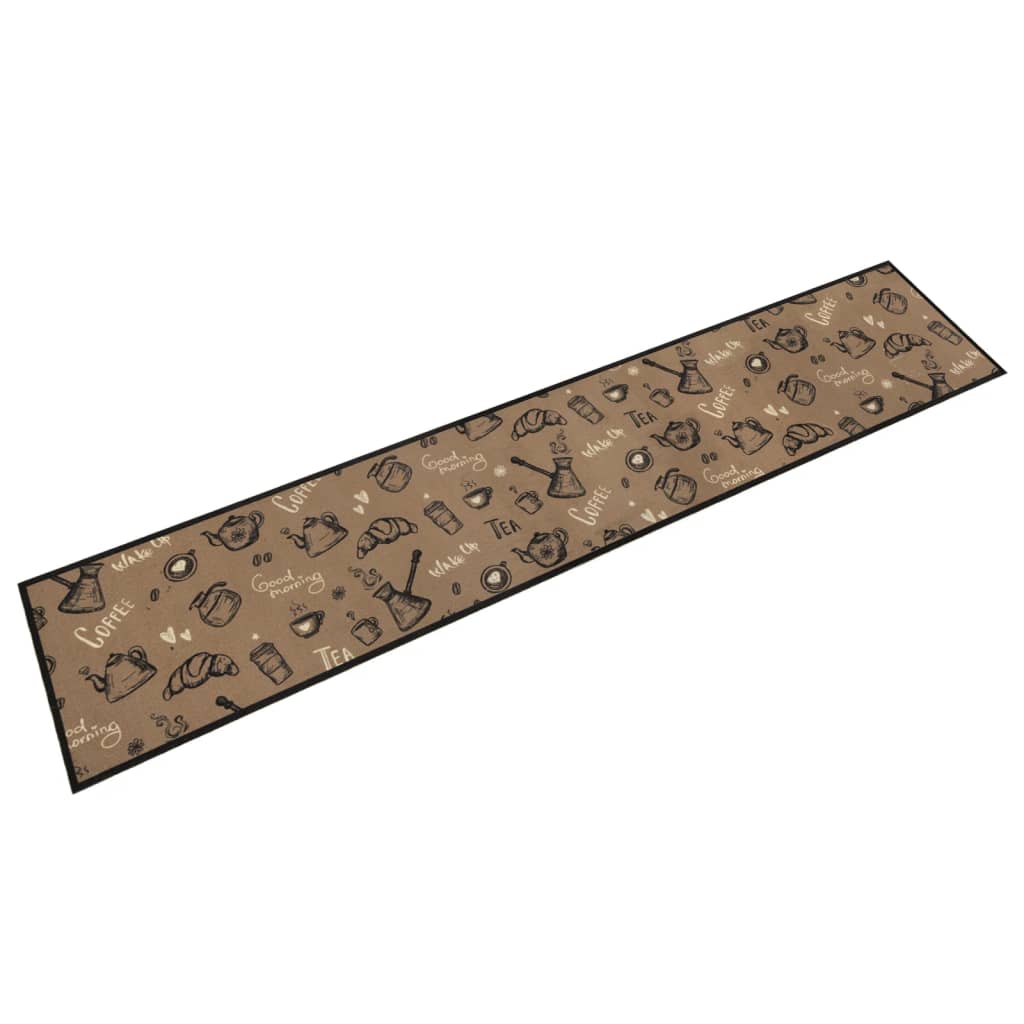 Tapete cozinha lavável 60x300 cm veludo padrão morning castanho