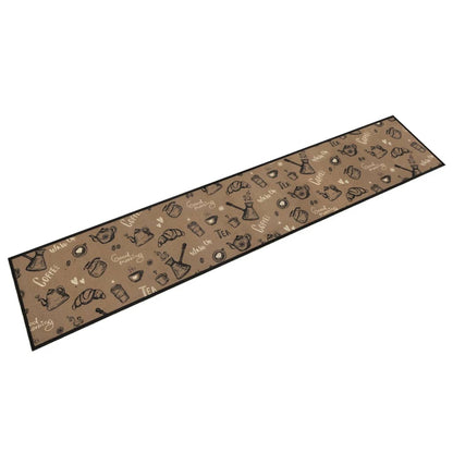 Tapete cozinha lavável 60x300 cm veludo padrão morning castanho