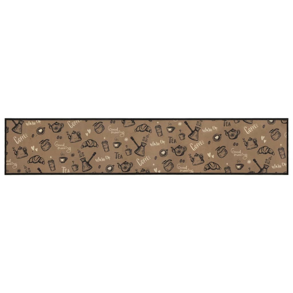 Tapete cozinha lavável 60x300 cm veludo padrão morning castanho