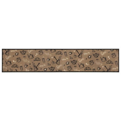Tapete cozinha lavável 60x300 cm veludo padrão morning castanho