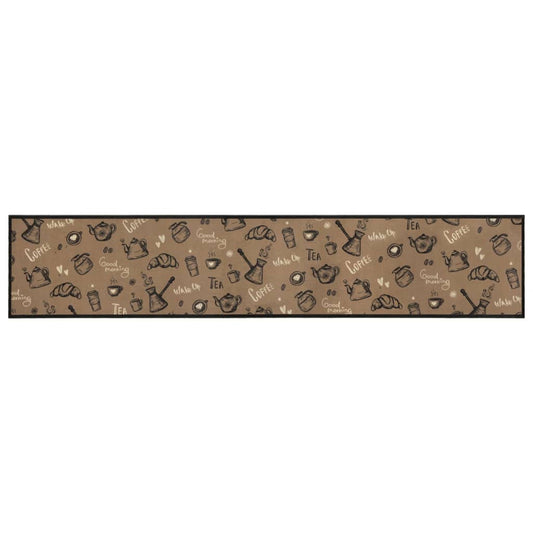 Tapete cozinha lavável 60x300 cm veludo padrão morning castanho