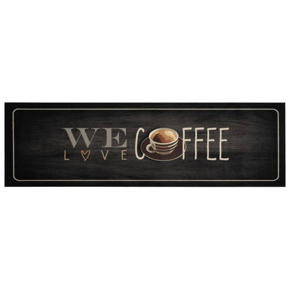 Tapete de cozinha lavável 45x150 cm veludo texto café
