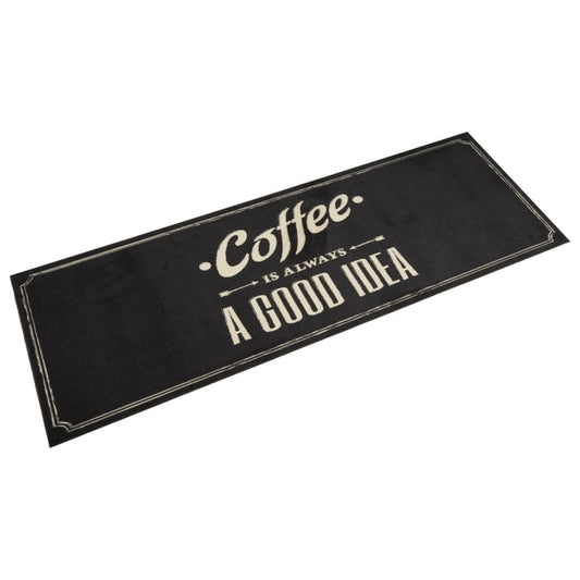 Tapete de cozinha lavável 60x180 cm veludo texto café
