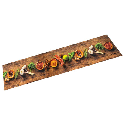 Tapete de cozinha lavável 60x180 cm veludo padrão especiarias