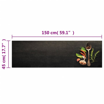 Tapete de cozinha lavável 45x150 cm veludo padrão especiarias
