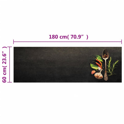 Tapete de cozinha lavável 60x180 cm veludo padrão especiarias