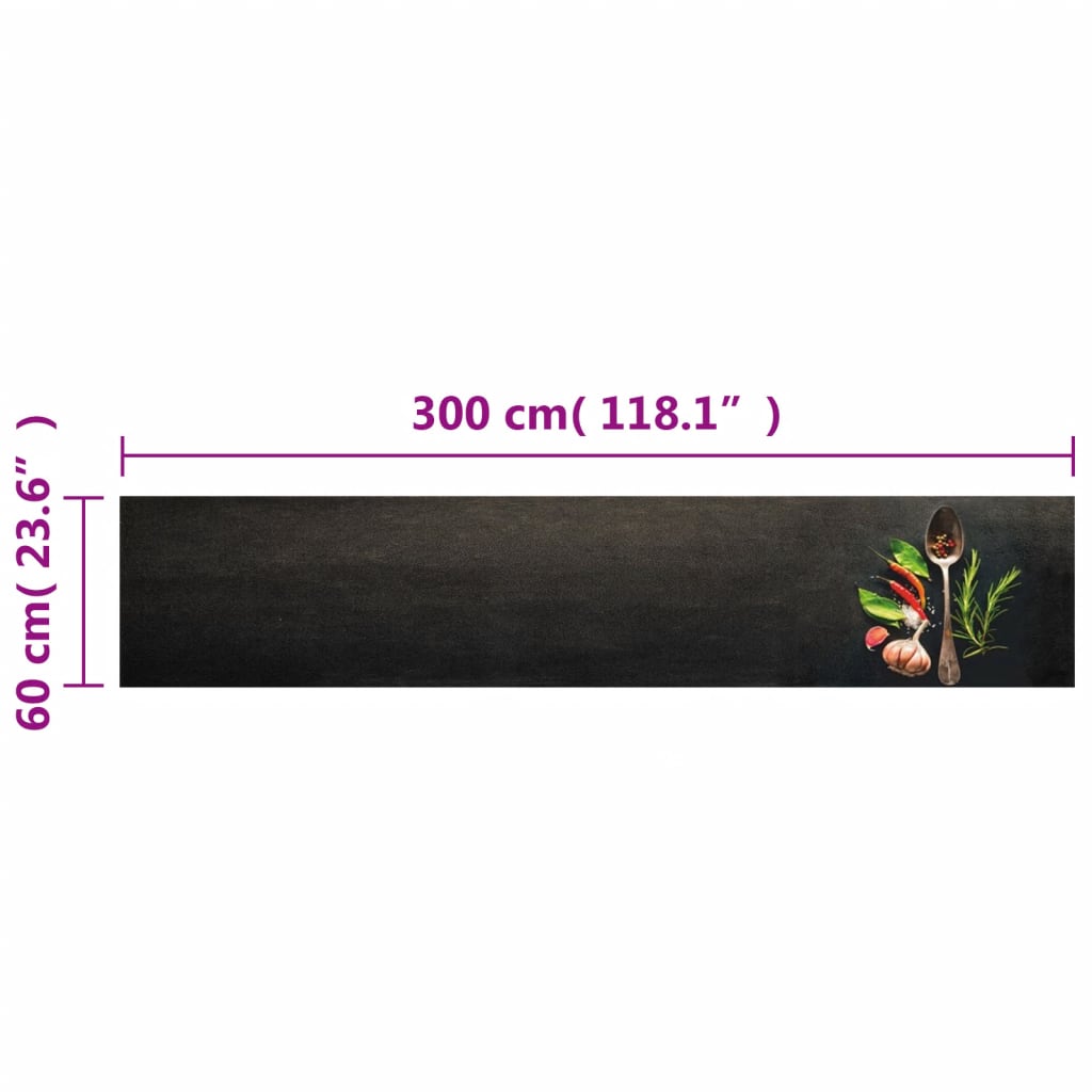 Tapete de cozinha lavável 60x300 cm veludo padrão especiarias