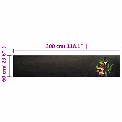 Tapete de cozinha lavável 60x300 cm veludo padrão especiarias