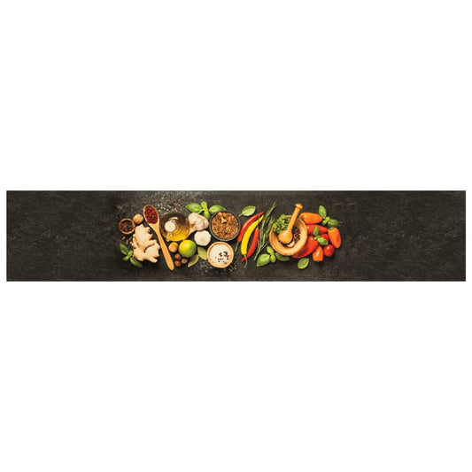 Tapete de cozinha lavável 60x300 cm veludo padrão especiarias