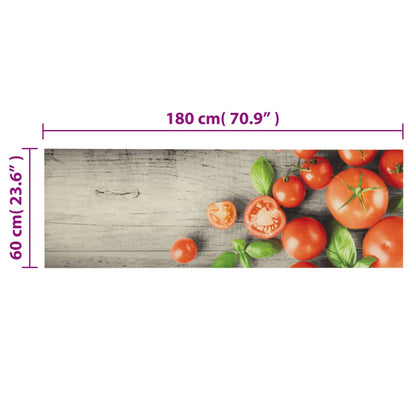 Tapete de cozinha lavável 60x180 cm veludo padrão tomates