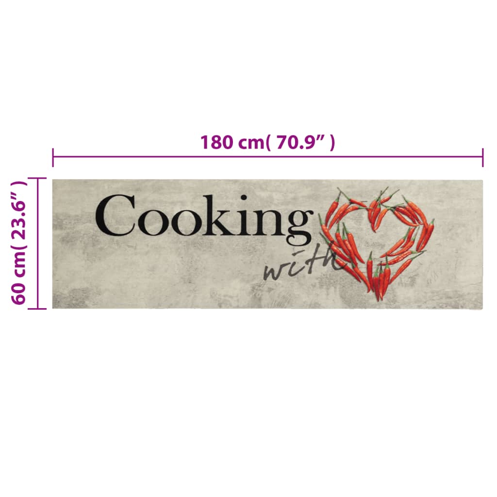 Tapete de cozinha lavável 60x180 cm veludo padrão peper cooking