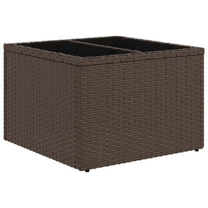 6 pcs conjunto de sofás jardim c/ almofadões vime PE castanho