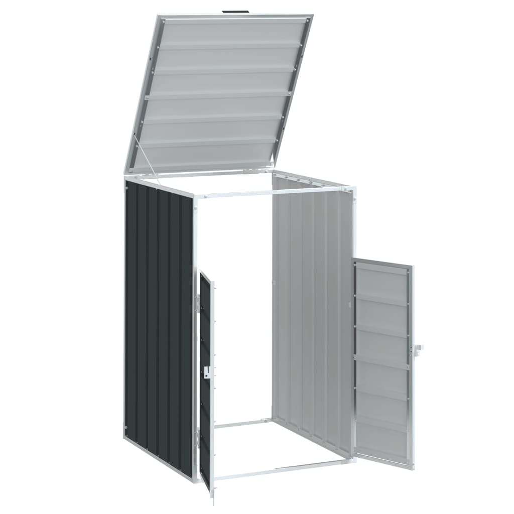 Abrigo para caixote do lixo 72x81x115 cm aço antracite