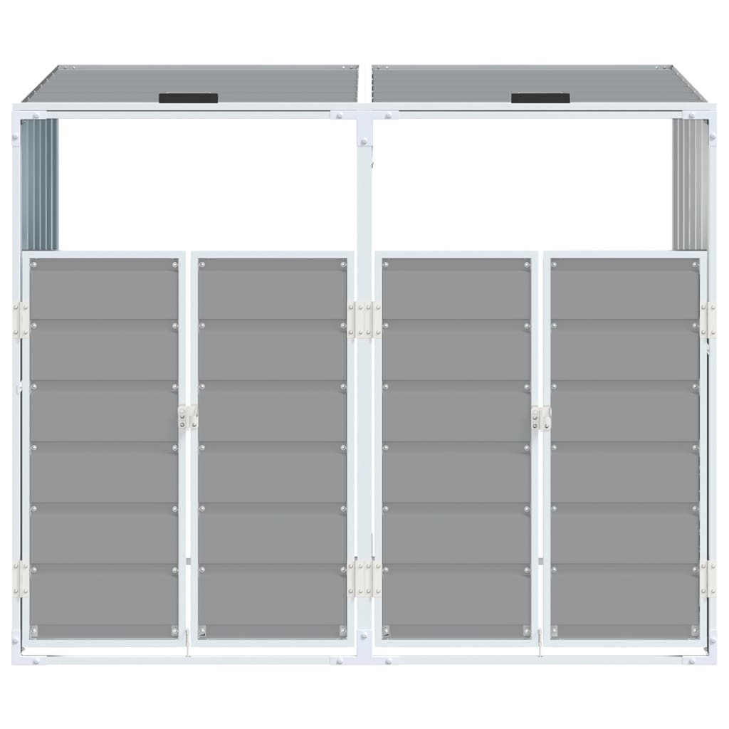 Contentor c/ rodas dois caixotes lixo 144x81x113cm aço cinzento