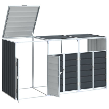 Abrigo para 3 caixotes do lixo 216x81x115 cm aço antracite