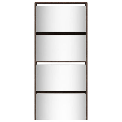 Sapateira c/ espelho 4 divisórias 63x17x134cm carvalho castanho