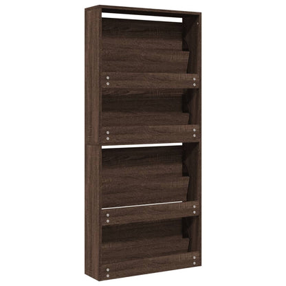Sapateira c/ espelho 4 divisórias 63x17x134cm carvalho castanho