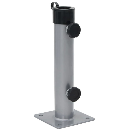 Base de guarda-sol para poste de Ø38/48 mm aço prateado
