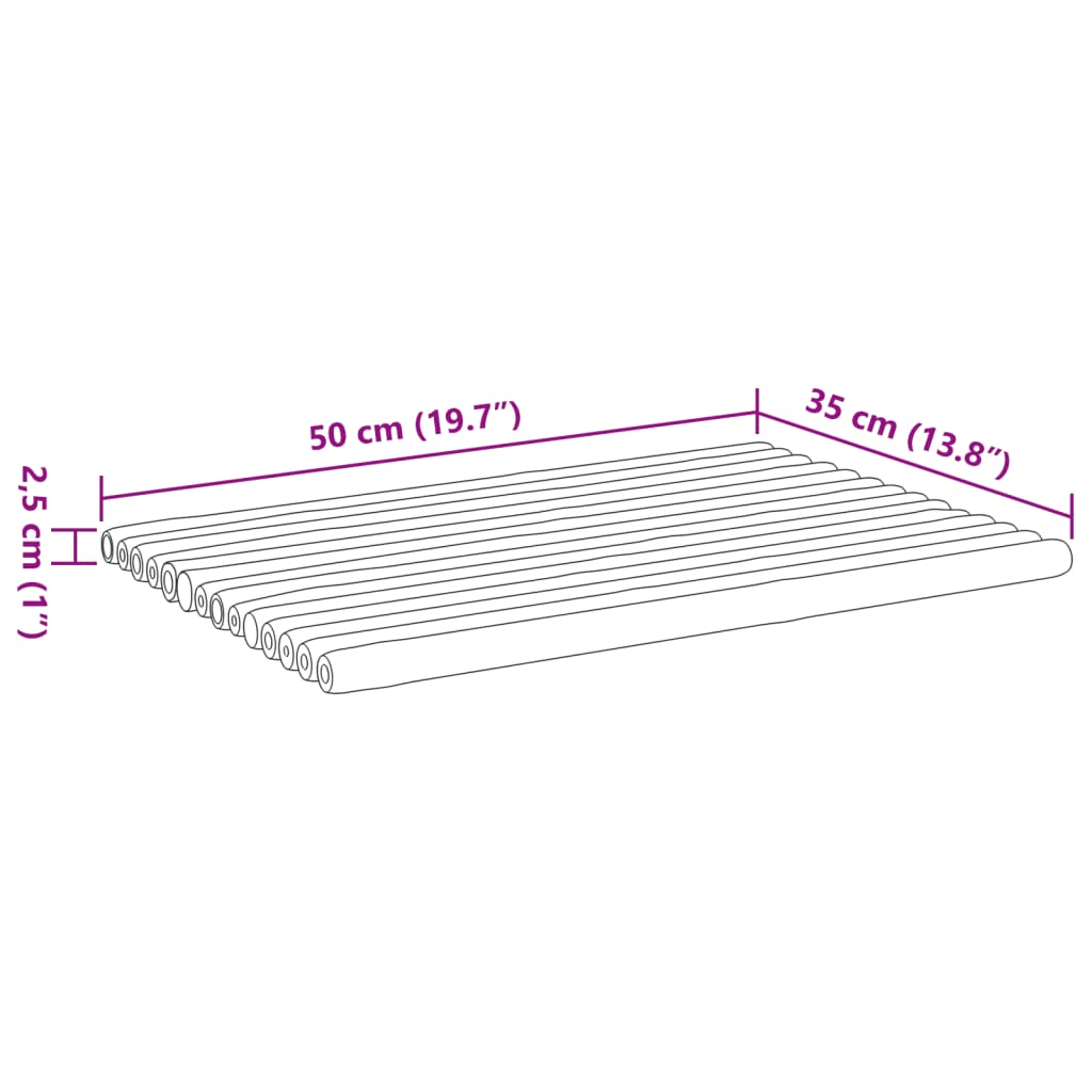 Tapetes de casa de banho 2 pcs 50x35 cm bambu