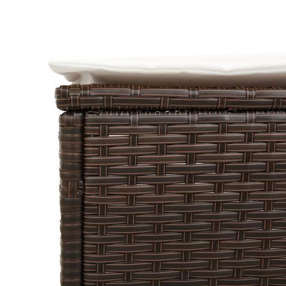 Espreguiçadeiras com almofadões 2 pcs vime PE castanho