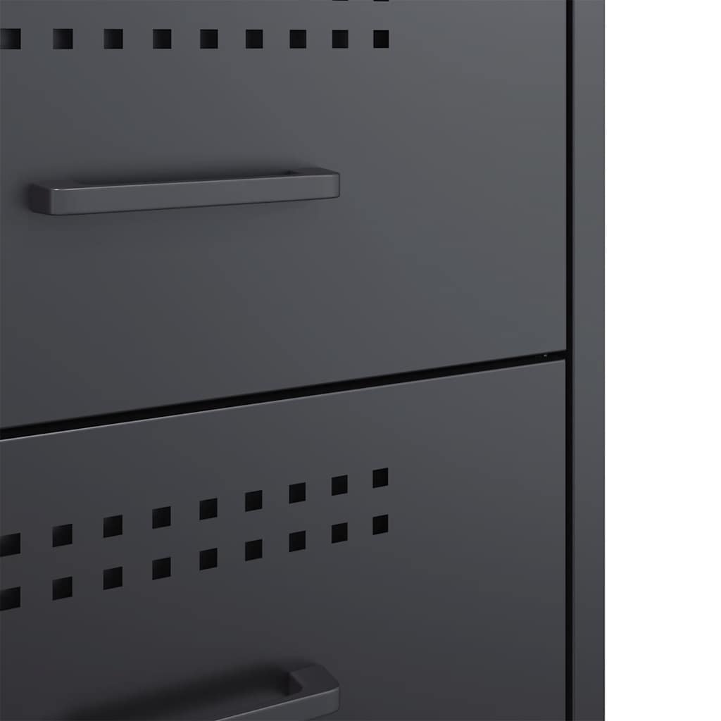 Mesas de cabeceira 2 pcs 36x39x50,5 cm aço antracite