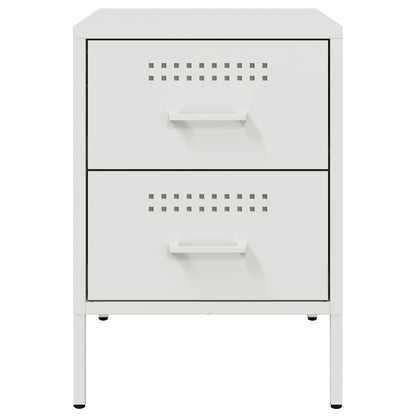 Mesas de cabeceira 2 pcs 36x39x50,5 cm aço branco