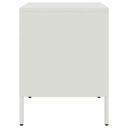 Mesas de cabeceira 2 pcs 36x39x50,5 cm aço branco