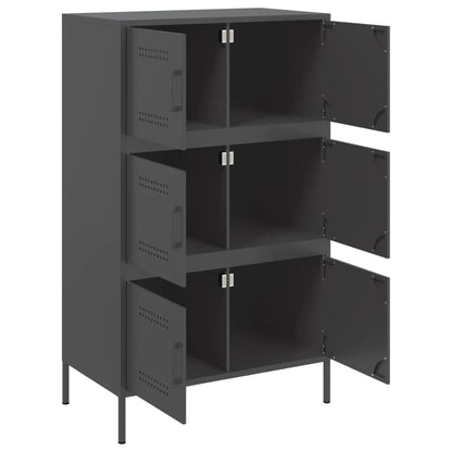 Aparador alto 68x39x113 cm aço preto