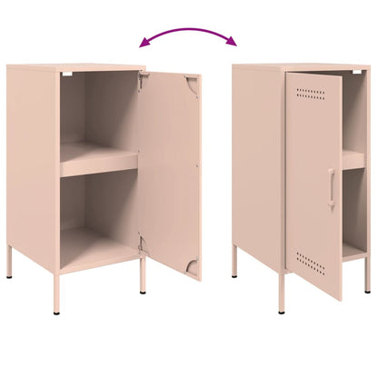 Aparadores 2 pcs 36x39x79 cm aço rosa