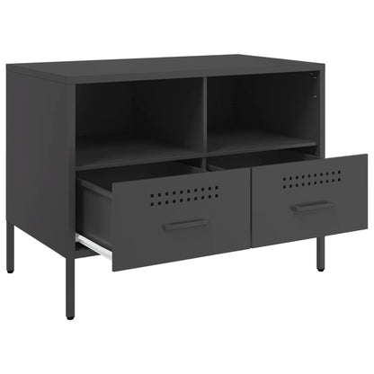 Móveis de TV aço preto, 2 pcs
