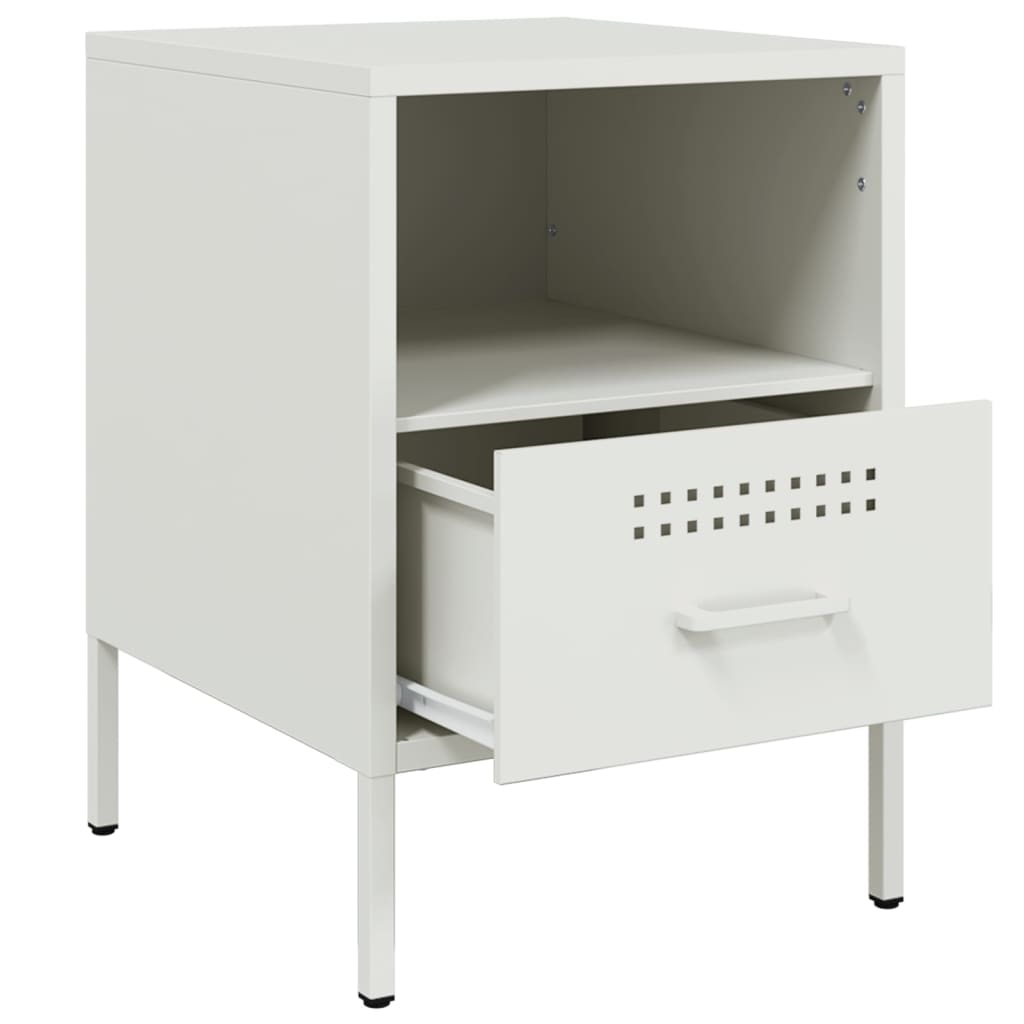 Mesa de cabeceira 36x39x50,5 cm aço branco