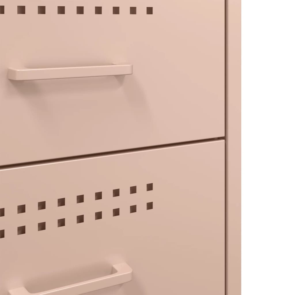 Mesas de cabeceira 2 pcs 36x39x68 cm aço rosa