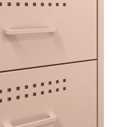 Mesas de cabeceira 2 pcs 36x39x68 cm aço rosa