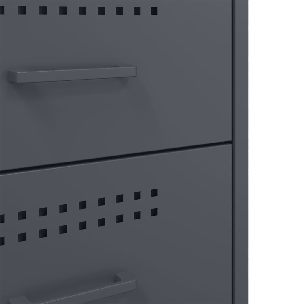 Mesas de cabeceira 2 pcs 36x39x68 cm aço antracite