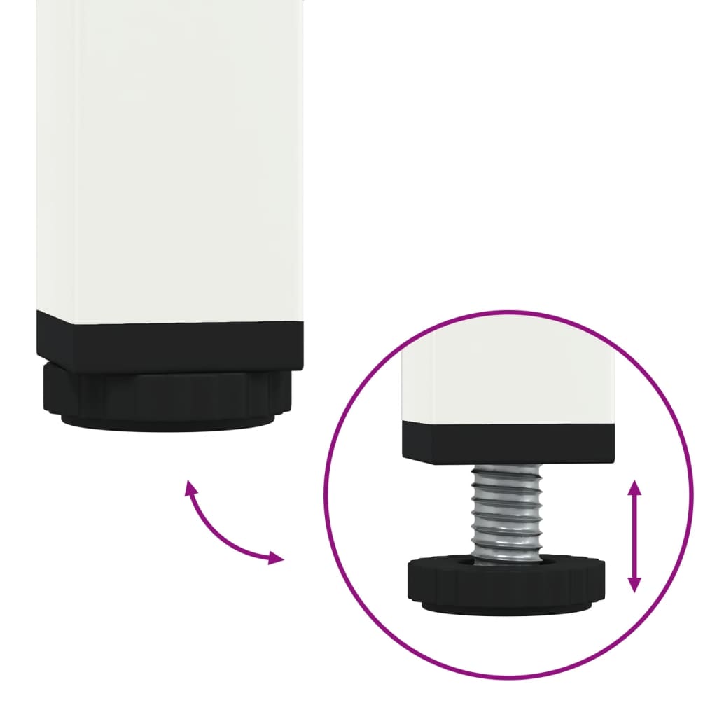 Mesa de cabeceira 36x39x68 cm aço branco