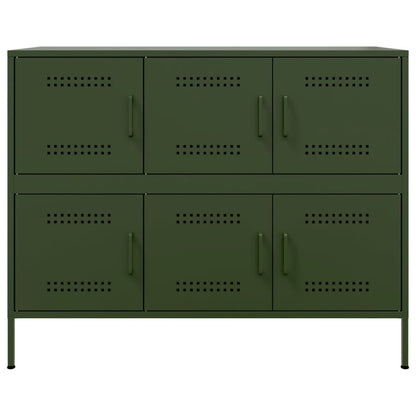 Aparador 100,5x39x79 cm aço verde-azeitona