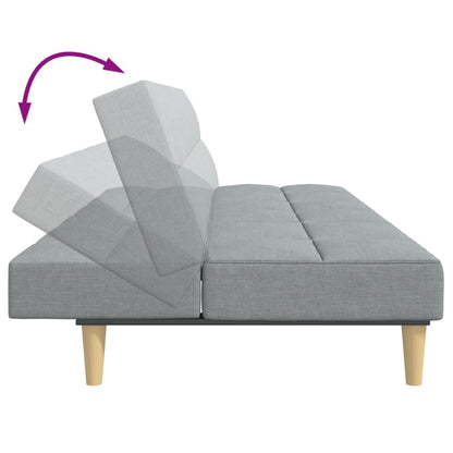 Sofá-cama de 2 lugares c/ apoio de pés tecido cinzento-claro