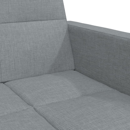 Sofá-cama de 2 lugares c/ apoio de pés tecido cinzento-claro