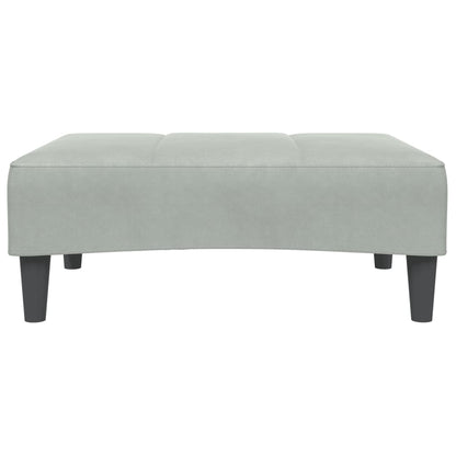 Sofá-cama 2 lugares c/ apoio de pés veludo cinza-claro